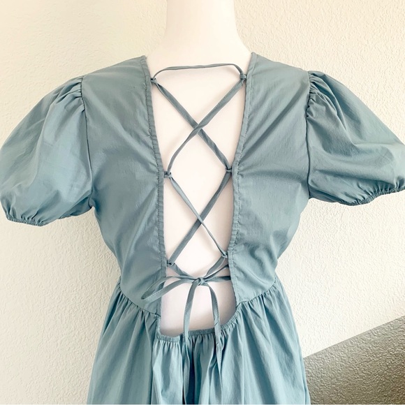 Pacific Sun Kendall and Kylie Lace Up Back Puff Sleeve Women’s Dress Size Small - Picture 3 of 7